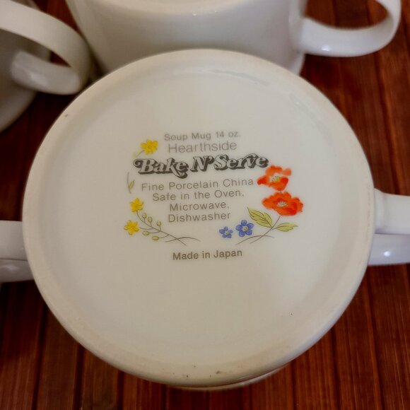 Set of 4 Vintage Hearthside Soup Mugs Bake N Serve - Japan - Picture 4 of 5